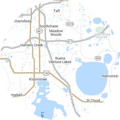 Best concrete companies in Buenaventura Lakes, FL map