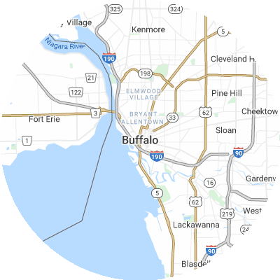 Best lawn companies in Buffalo, NY map