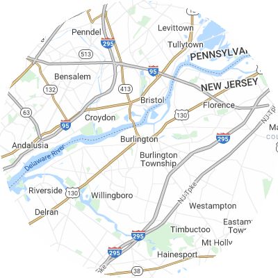 Best lawn care companies in Burlington, NJ map