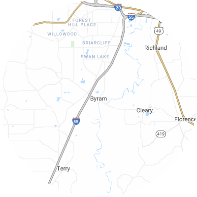 Best moving companies in Byram, MS map
