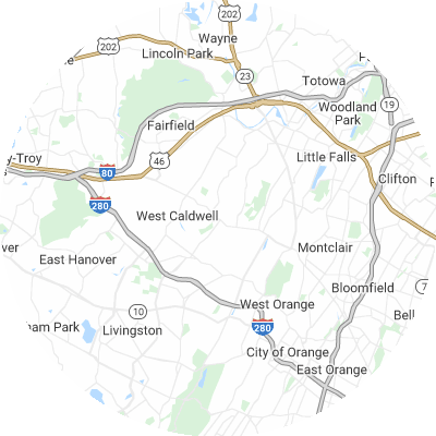Best roofers in Caldwell, NJ map
