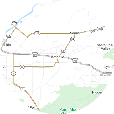 Best lawn care companies in Camarillo, CA map