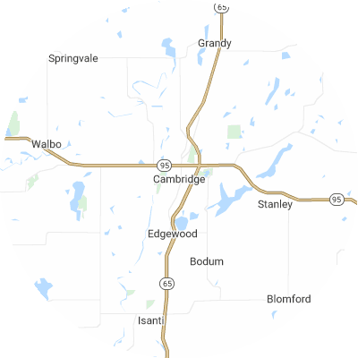 Best Electricians in Cambridge, MN map