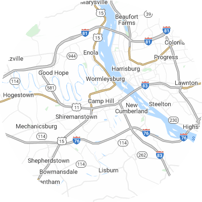 Best gutter cleaners in Camp Hill, PA map