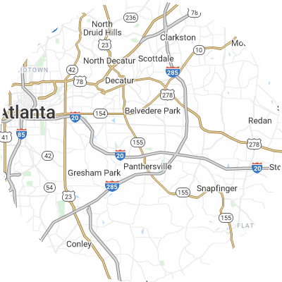 Best lawn companies in Candler Mcafee, GA map