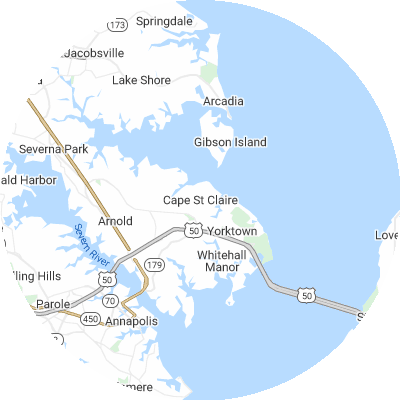 Best window replacement companies in Cape St. Claire, MD map