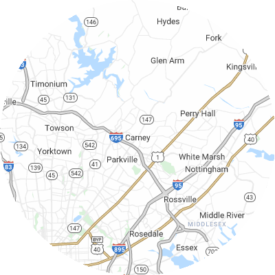 Best window replacement companies in Carney, MD map