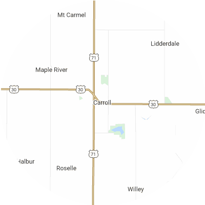 Best concrete companies in Carroll, IA map