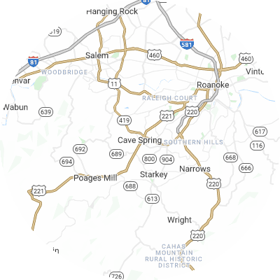 Best roofers in Cave Spring, VA map