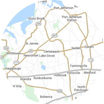 Best plumbers in Centereach, NY map