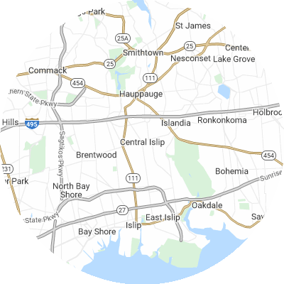 Best lawn care companies in Central Islip, NY map