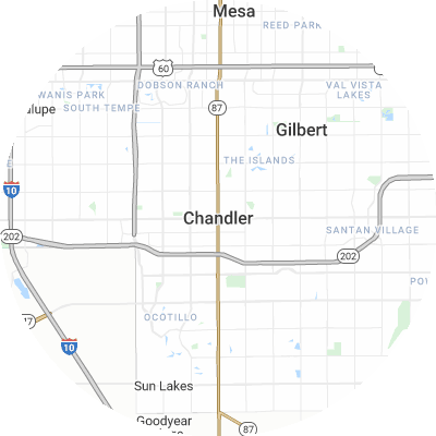 Best window companies in Chandler, AZ map