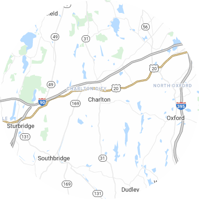 Best lawn care companies in Charlton, MA map