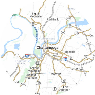 Best moving companies in Chattanooga, TN map