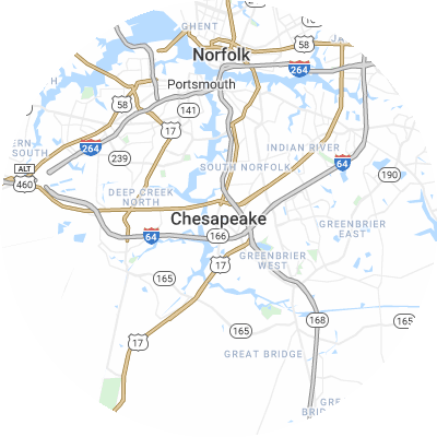 Best pest companies in Chesapeake, VA map