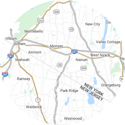 Best moving companies in Chestnut Ridge, NY map