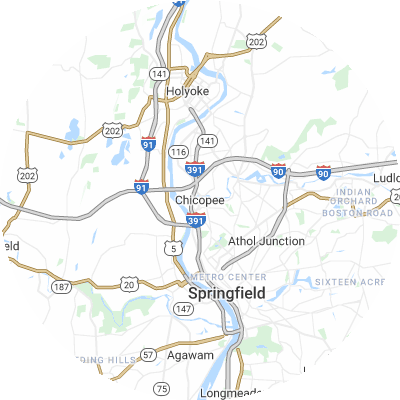 Best lawn care companies in Chicopee, MA map