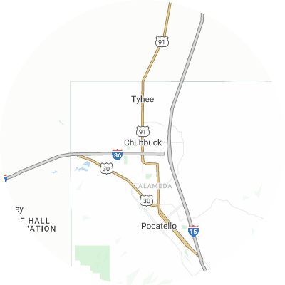 Best roofers in Chubbuck, ID map
