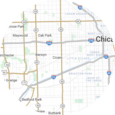 Best pest control companies in Cicero, IL map