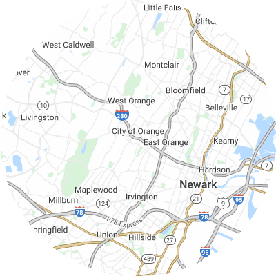 Best lawn care companies in City of Orange, NJ map