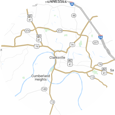 Best moving companies in Clarksville, TN map
