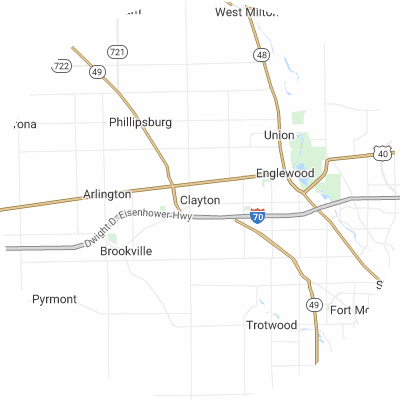 Best pest companies in Clayton, OH map