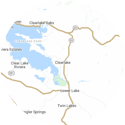 Best lawn care companies in Clearlake, CA map