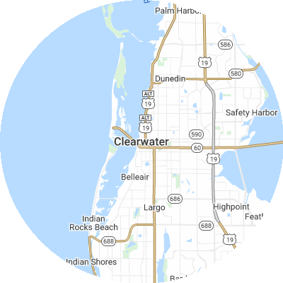 Best window replacement companies in Clearwater, FL map