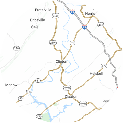 Best moving companies in Clinton, TN map
