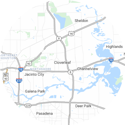 Best concrete companies in Cloverleaf, TX map