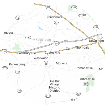 Best moving companies in Coatesville, PA map