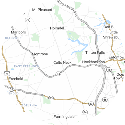 Best plumbers in Colts Neck, NJ map