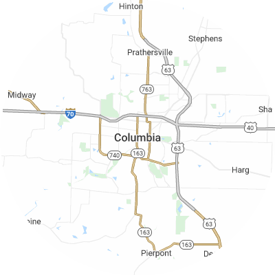 Best window companies in Columbia, MO map