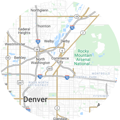 Best window replacement companies in Commerce City, CO map