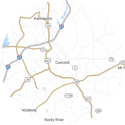 Best moving companies in Concord, NC map