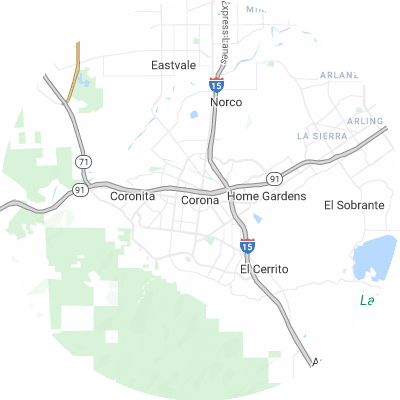 Best pest companies in Corona, CA map