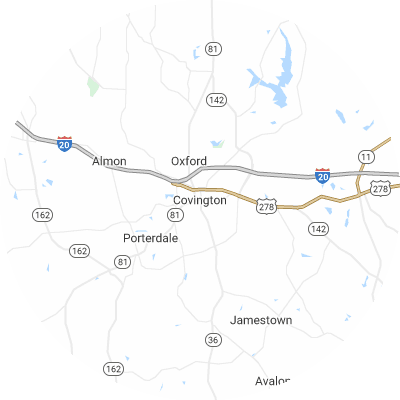 Best moving companies in Covington, GA map