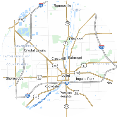 Best lawn companies in Crest Hill, IL map