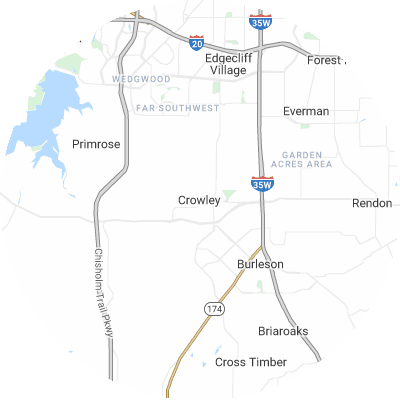 Best moving companies in Crowley, TX map