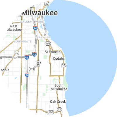 Best window replacement companies in Cudahy, WI map