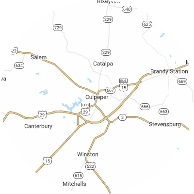 Best gutter companies in Culpeper, VA map
