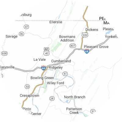 Best concrete companies in Cumberland, MD map