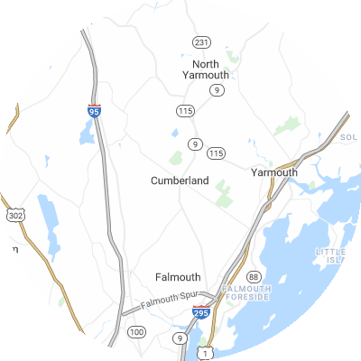 Best roofing companies in Cumberland, ME map