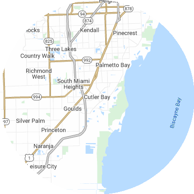 Best pest companies in Cutler Bay, FL map