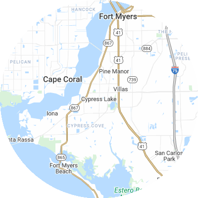 Best gutter installation companies in Cypress Lake, FL map