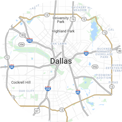 Best lawn companies in Dallas, TX map