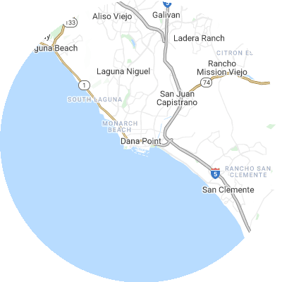 Best roofers in Dana Point, CA map
