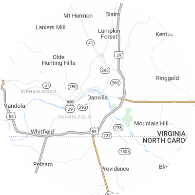 Best moving companies in Danville, VA map