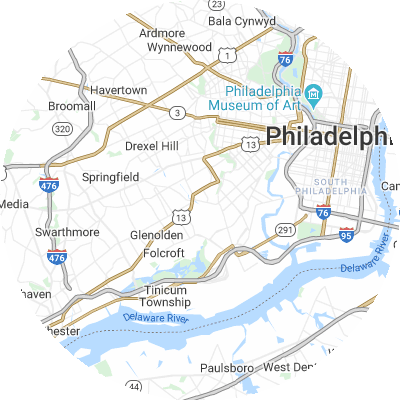 Best moving companies in Darby, PA map