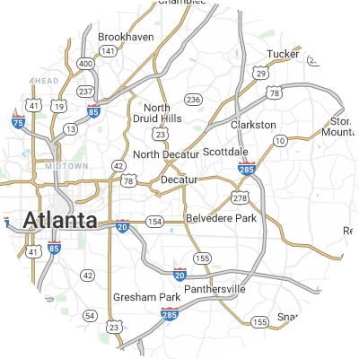 Best moving companies in Decatur, GA map